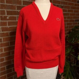 Vintage Haymaker Lacoste Vibrant Red V-Neck Sweater